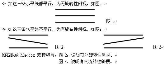 如何用貼膜三棱鏡與球鏡來矯正旋轉性斜視？